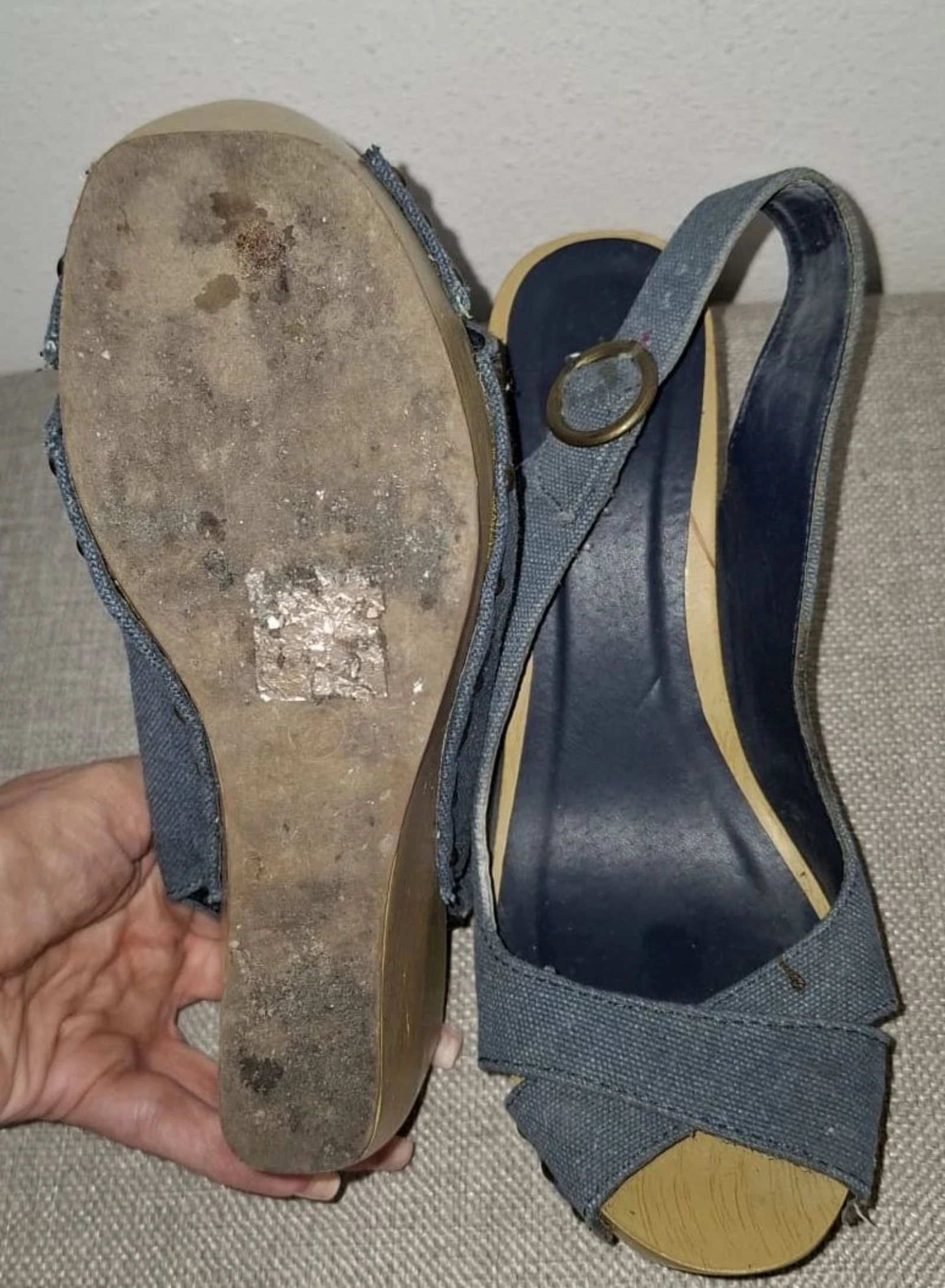 Marypaz wooden-effect wedge jeans clogs – photo 6